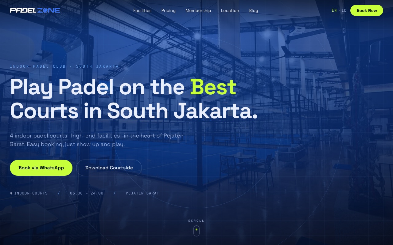 Padel Zone, venue padel indoor Jakarta Selatan